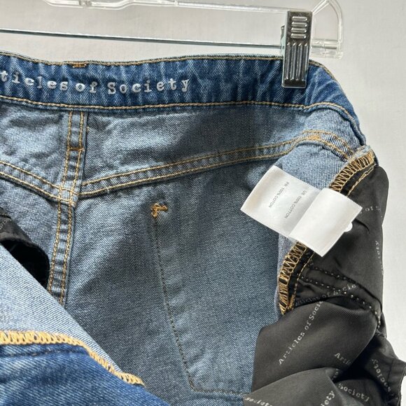 Articles of Society Mom Shorts Women 31 Denim Mid-Rise Zip Fly Medium Blue Wash - Picture 11 of 11